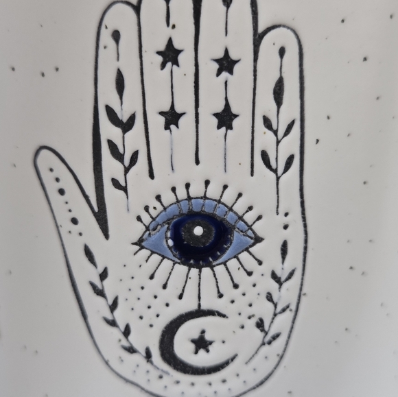 NEW Boho Hamsa Hand Ceramic Mug with Mystic Eye – 17oz Oversized Coffee Cup - Picture 5 of 10
